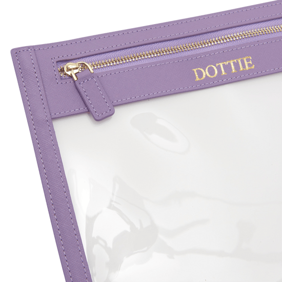 L&B Clear Travel Pouch - Lilac_bags