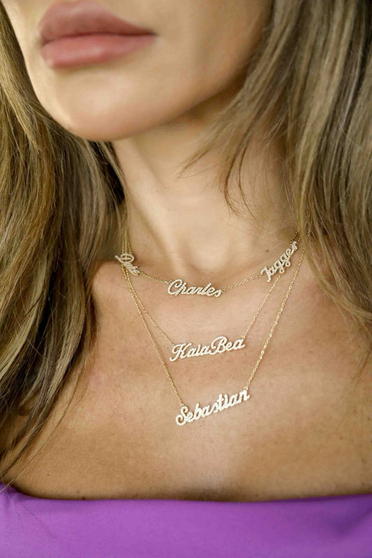 L&B Diamond Name Necklace with 18k Gold (One Off Collab)_