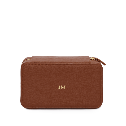 L&B - Jewellery Box Tan with Initials_bags