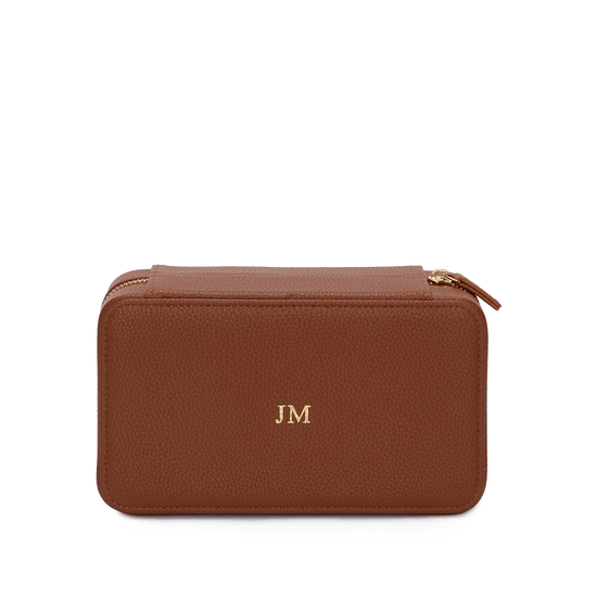 L&B - Jewellery Box Tan with Initials_bags