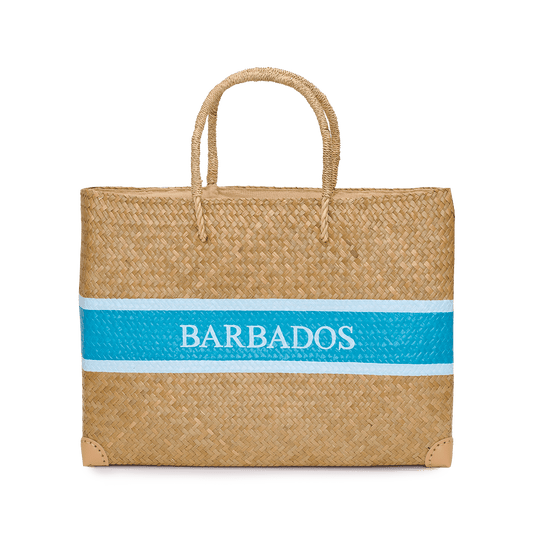 L&B Jumbo Straw Shopper - BARBADOS_