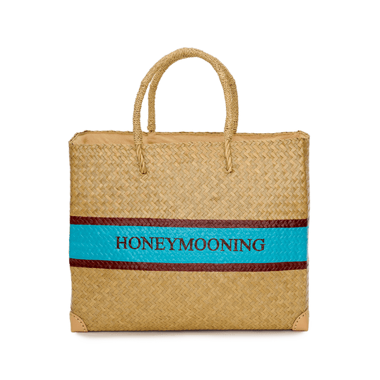 L&B Jumbo Straw Shopper - Honeymooning_