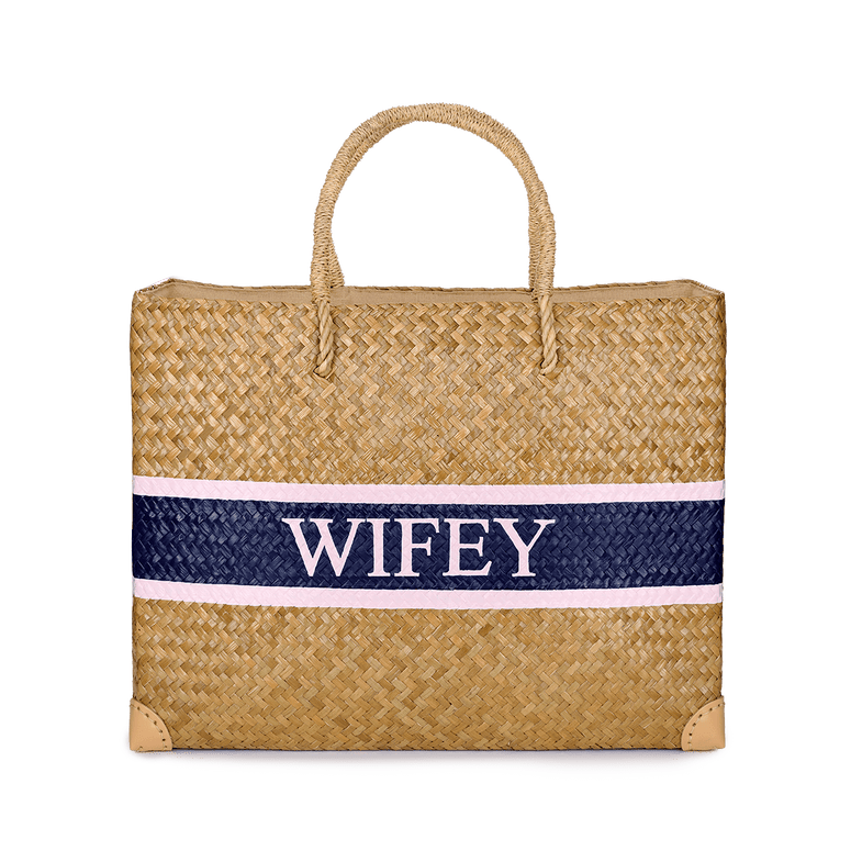 L&B Jumbo Straw Shopper - WIFEY_