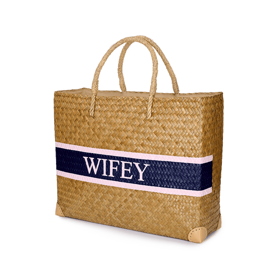 L&B Jumbo Straw Shopper - WIFEY_