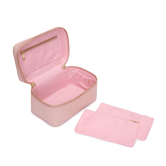 L&B Leather Travel Vanity Case - Bubblegum Pink_bags