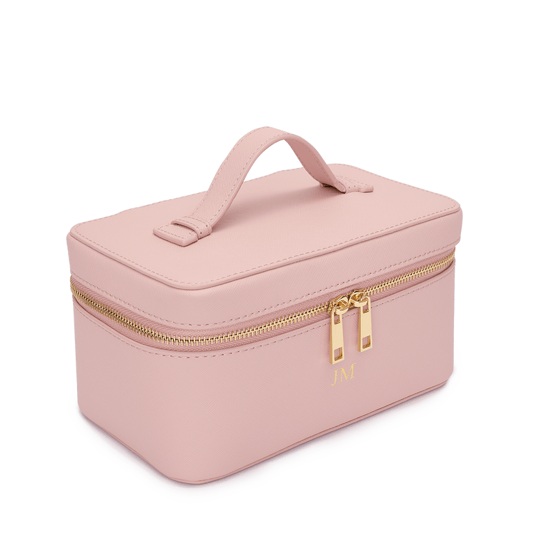 L&B Leather Travel Vanity Case - Bubblegum Pink_bags