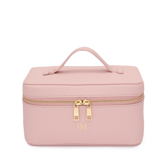 L&B Leather Travel Vanity Case - Bubblegum Pink_bags