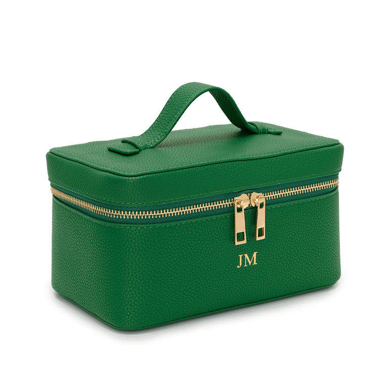 L&B Leather Travel Vanity Case - Emerald Green_bags