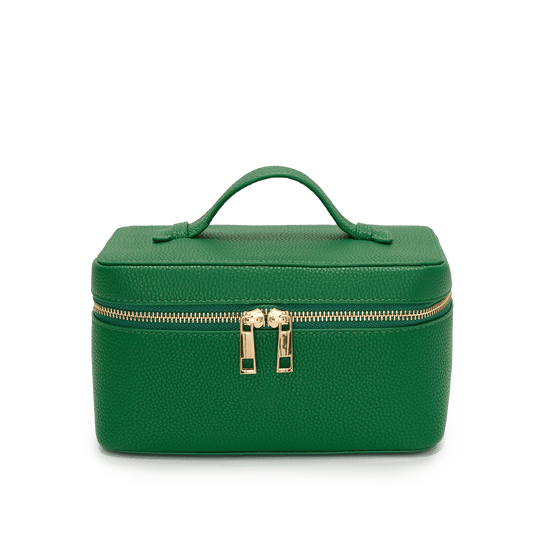 L&B Leather Travel Vanity Case - Emerald Green_bags