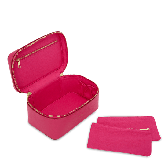 L&B Leather Travel Vanity Case - Hot Pink_bags