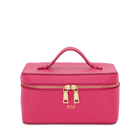 L&B Leather Travel Vanity Case - Hot Pink_bags