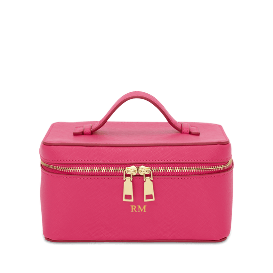 L&B Leather Travel Vanity Case - Hot Pink_bags