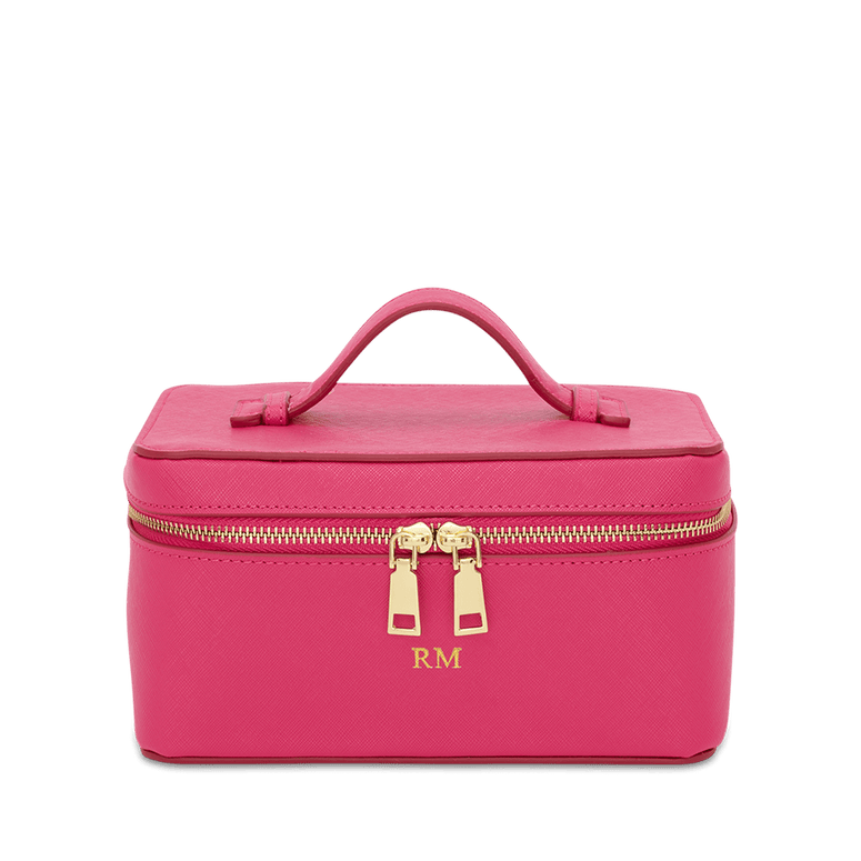 L&B Leather Travel Vanity Case - Hot Pink_bags