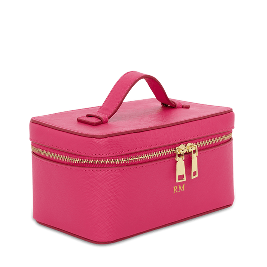 L&B Leather Travel Vanity Case - Hot Pink_bags