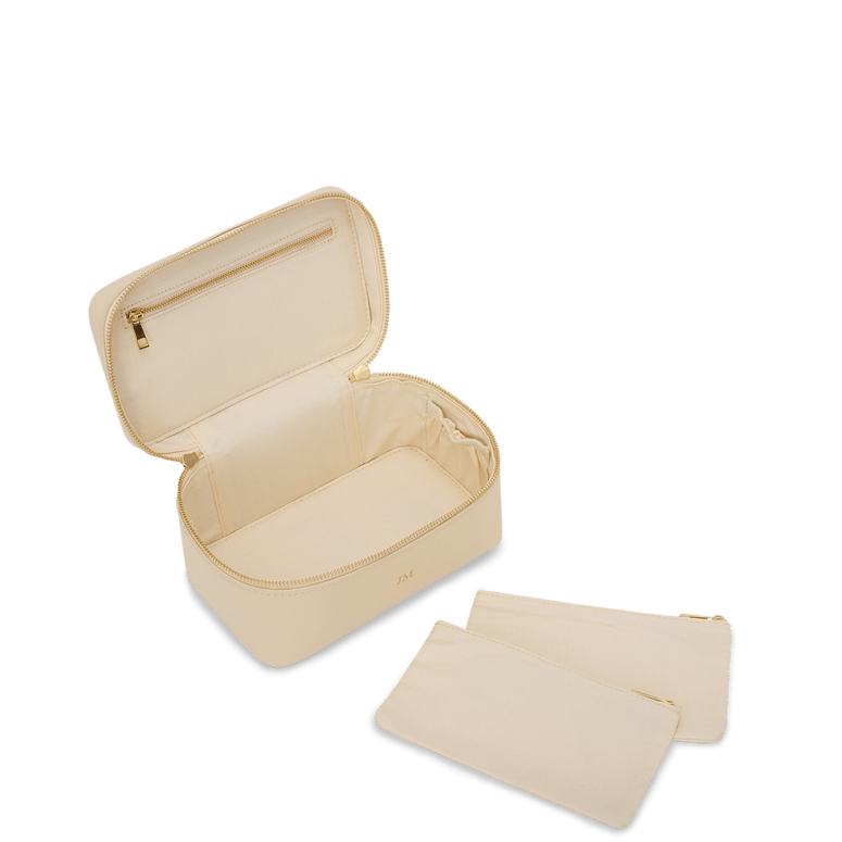 L&B Leather Travel Vanity Case - Ivory_bags