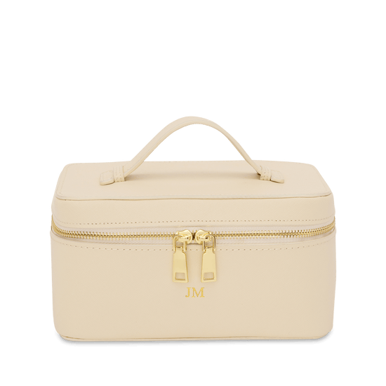 L&B Leather Travel Vanity Case - Ivory_bags