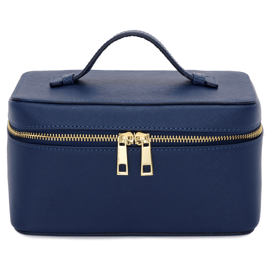 L&B Leather Travel Vanity Case - Navy_bags