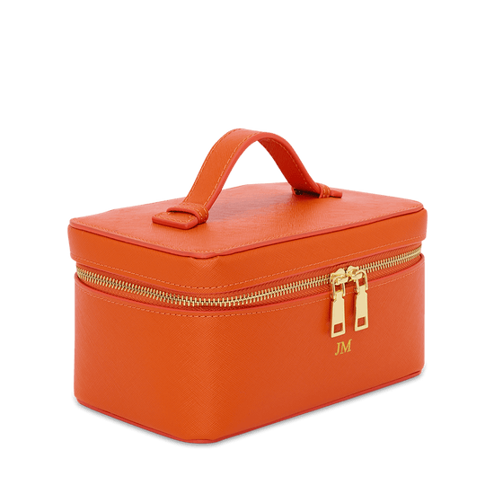 L&B Leather Travel Vanity Case - Orange_bags