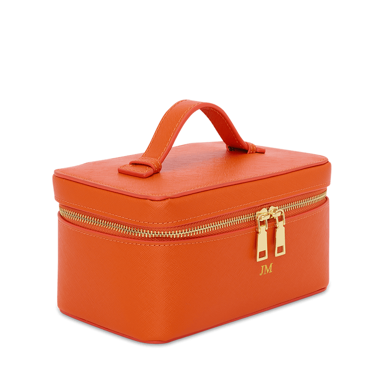 L&B Leather Travel Vanity Case - Orange_bags