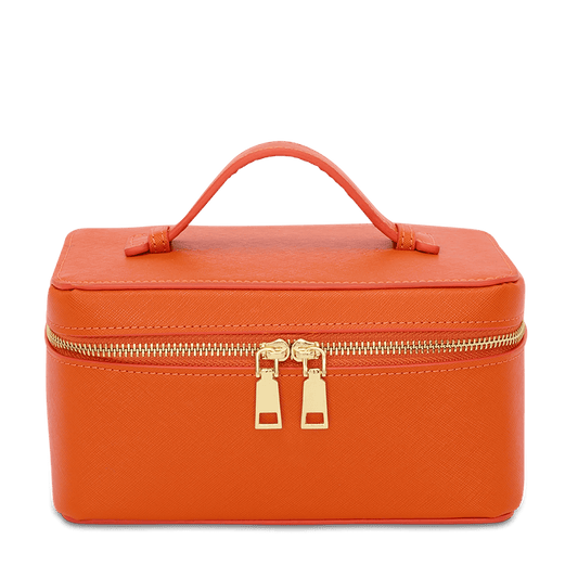 L&B Leather Travel Vanity Case - Orange_bags