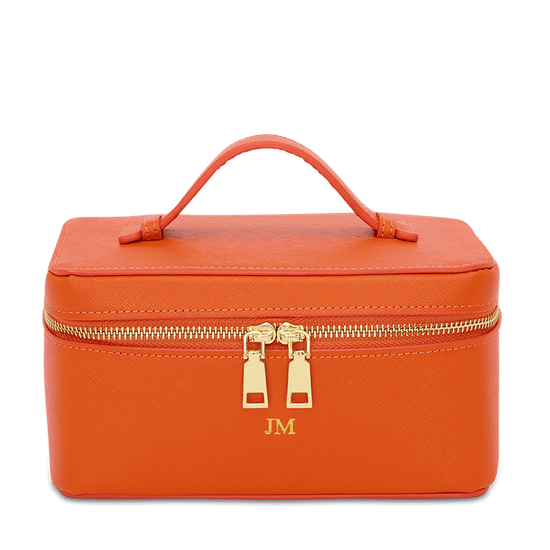 L&B Leather Travel Vanity Case - Orange_bags