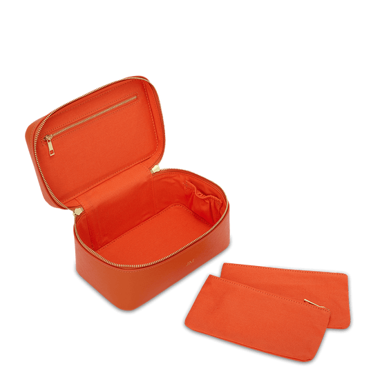 L&B Leather Travel Vanity Case - Orange_bags