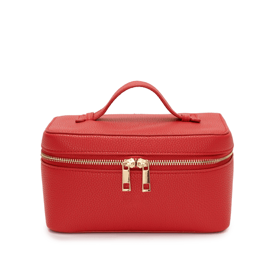 L&B Leather Travel Vanity Case - Red_bags