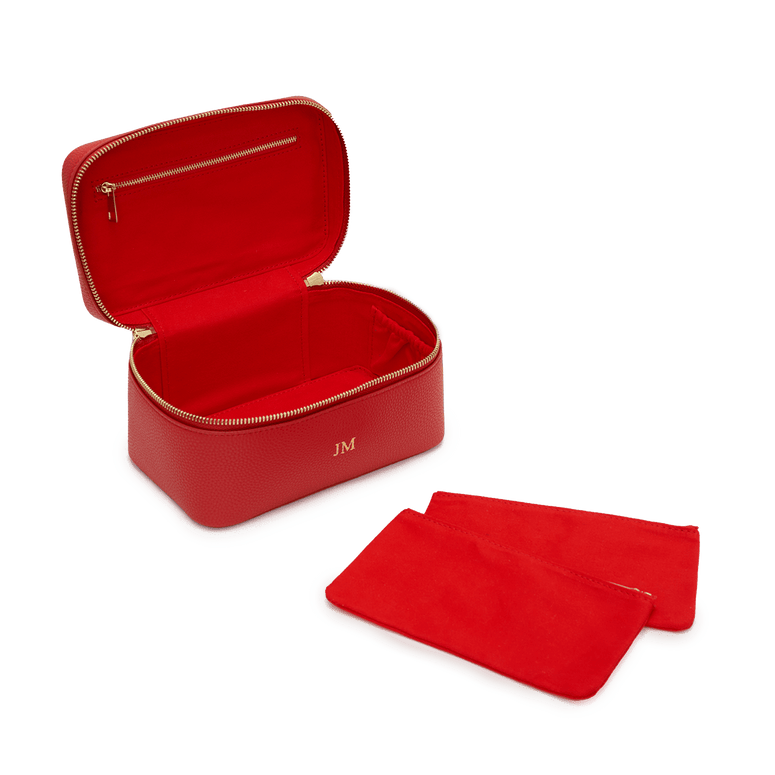 L&B Leather Travel Vanity Case - Red_bags