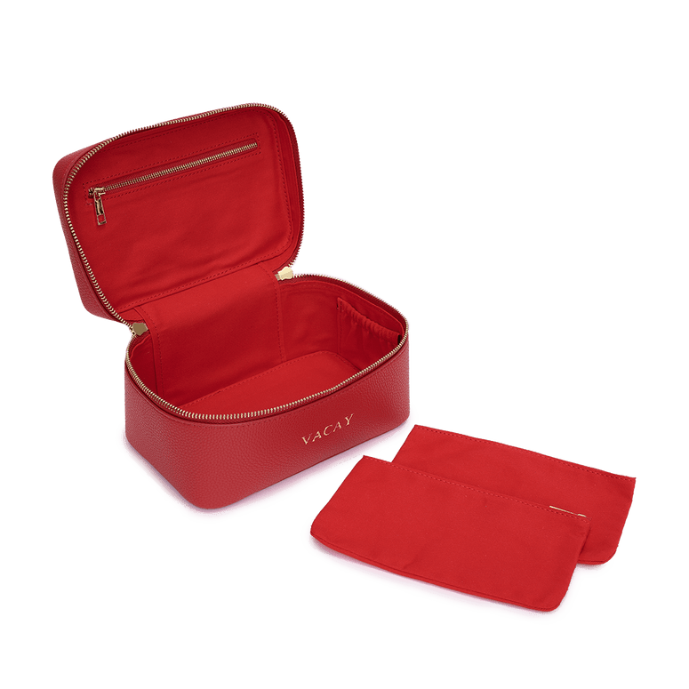 L&B Leather Travel Vanity Case - Red - VACAY_bags