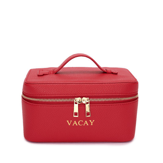 L&B Leather Travel Vanity Case - Red - VACAY_bags