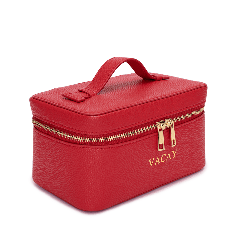 L&B Leather Travel Vanity Case - Red - VACAY_bags