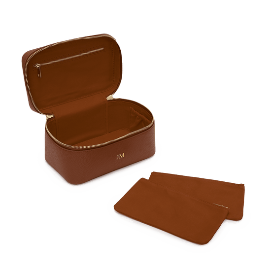 L&B Leather Travel Vanity Case - Tan_bags