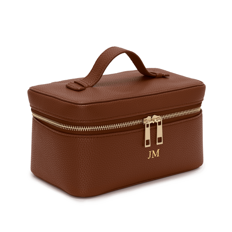 L&B Leather Travel Vanity Case - Tan_bags