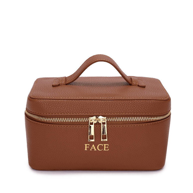 L&B Leather Travel Vanity Case - Tan - FACE_bags