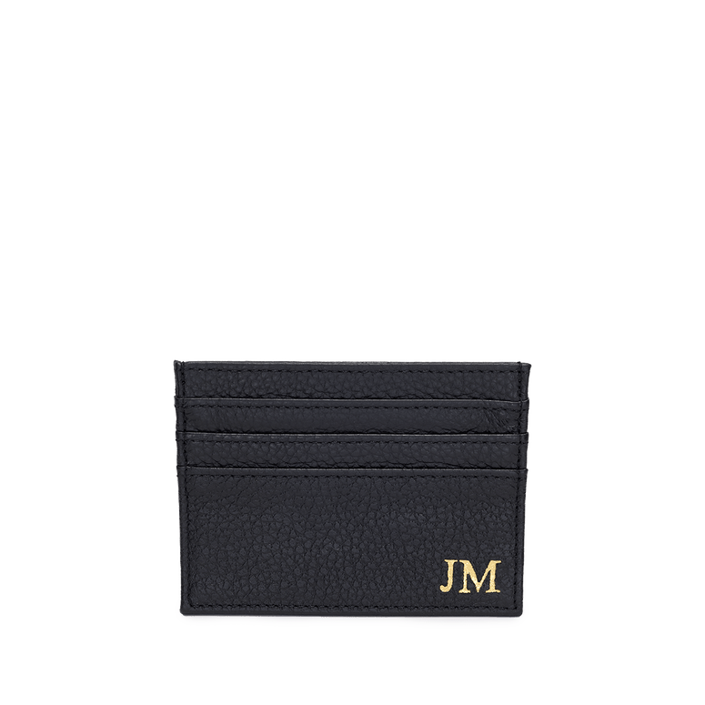 Leather Card Holder - Black_