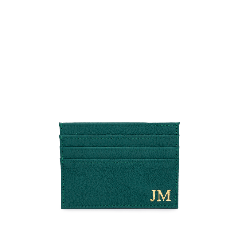 Leather Card Holder - Emerald Green_