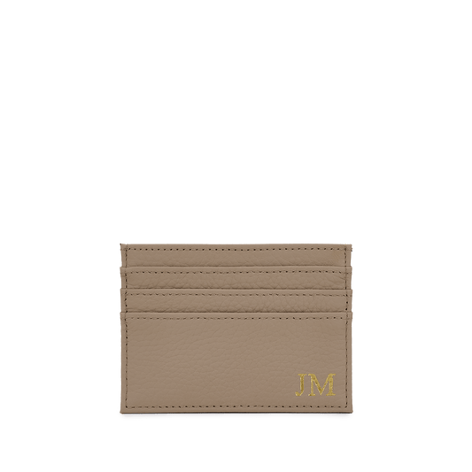 Leather Card Holder - Khaki_