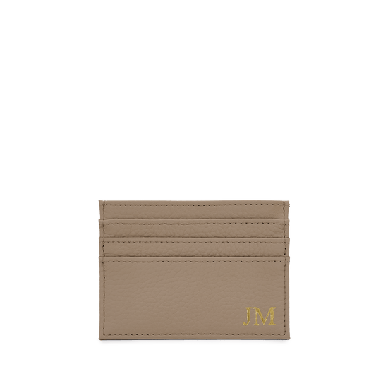 Leather Card Holder - Khaki_