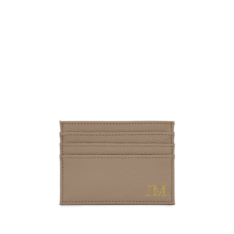 Leather Card Holder - Khaki_