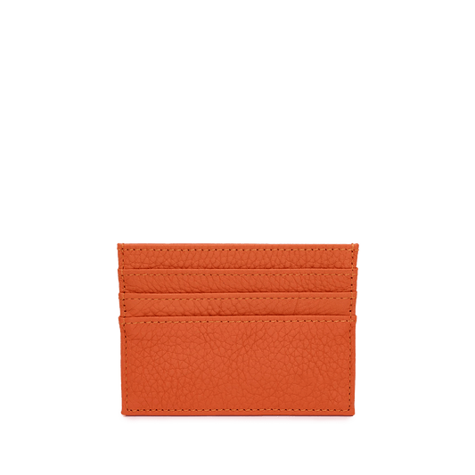 Leather Card Holder - Orange_