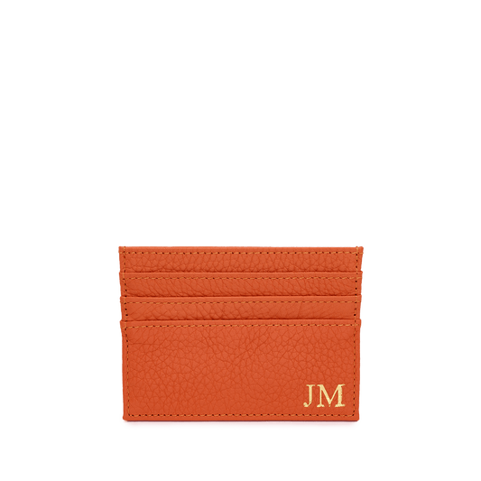 Leather Card Holder - Orange_