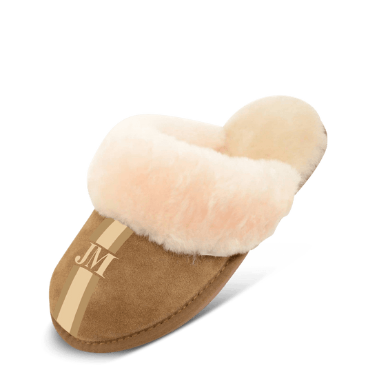 Lily & Bean Cosy Sheepskin Slippers - Stripes_