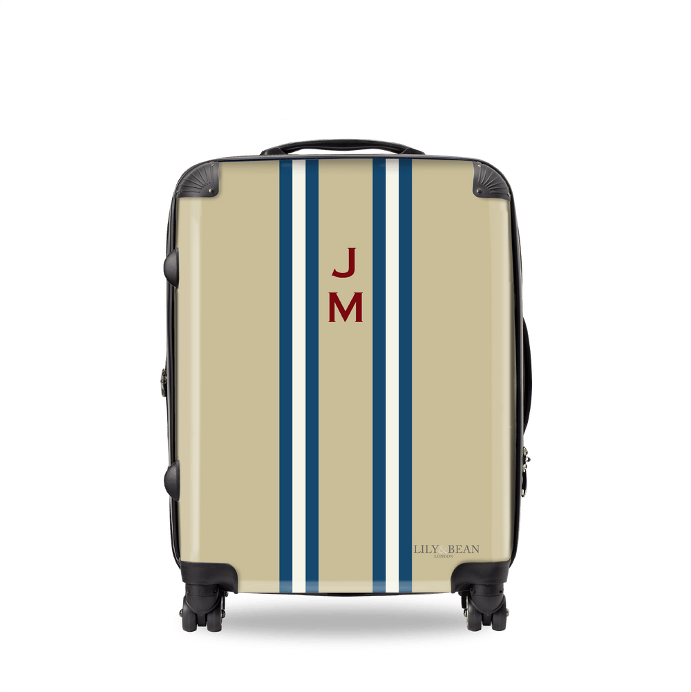 The Junior Maverick Luggage in Biscuit with Sailor Stripe_bags