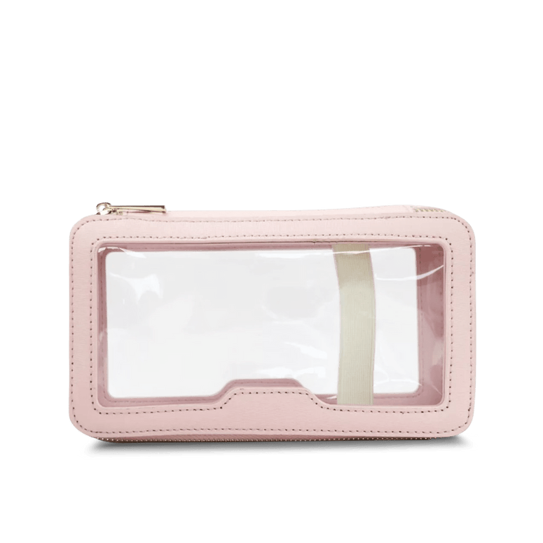 PRE Order L&B Transparent Rectangular Makeup Bag - Pale Pink_bags