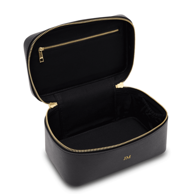 PREORDER L&B Leather Travel Vanity Case - Black_bags