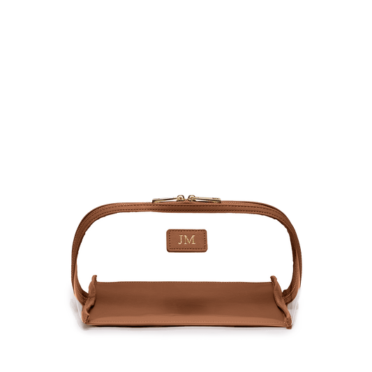 PREORDER L&B - Transparent Makeup Holder - Tan_bags