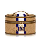 Straw Vanity Case - Navy & White_bags