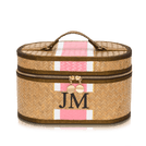 Straw Vanity Case - Pink & White_bags