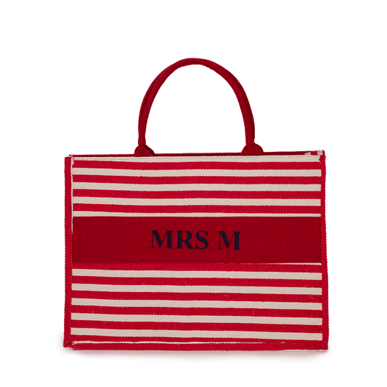 Stripy Canvas Tote - Red_