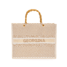 The Juliana Beaded Tote - Ziggy Neutral_